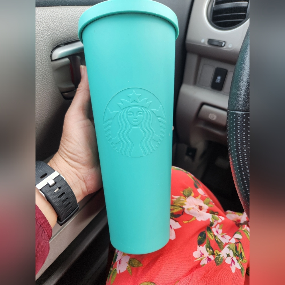 Rare Starbucks Matte Tiffany Green Soft Touch Venti 24oz Tumbler No Straw